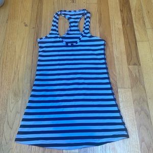 Lululemon lilac/light blue/black striped racerback tank
